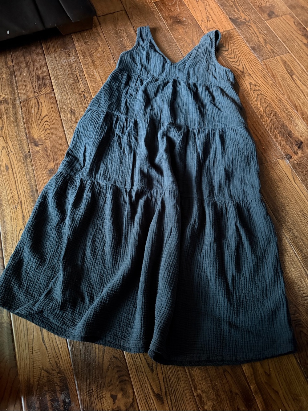 MARINE LAYER Sleeveless V-Neck Tiered Maxi Dress in Black Size M - Picture 3 of 5